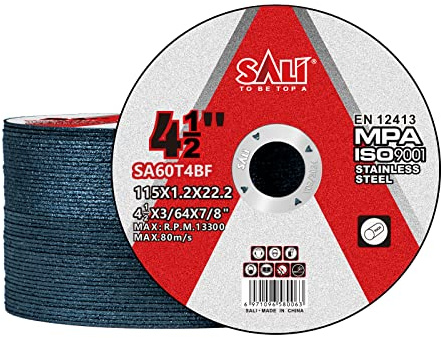 SALI 50 Pack Cut Off Wheel 4 1/2 Inch Cutting Wheels 4-1/2 x 3/64 x 7/8 Professional Cutting Stainless Steel, Angle Grinder Cutting Wheel,Cutting Discs with Aggressive Cutting Upgrade (4.5in, 50)