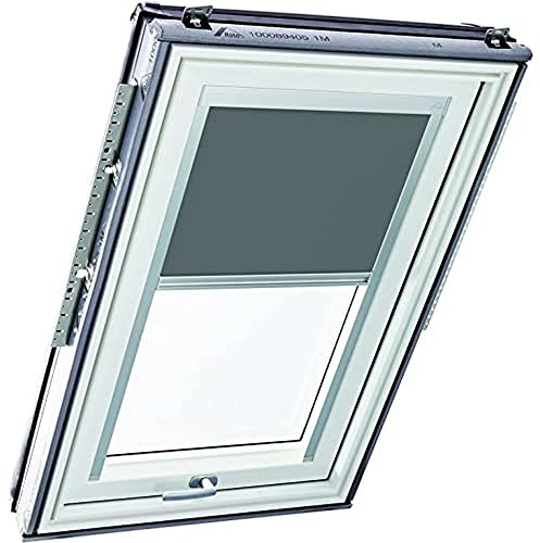 Roto Exclusiv ZRE - Estor para claraboya Roto - Riel de guía Plateado - Estor de luz Diurna Designo R6/R8, i8 y Classic 64/84 - Tamaño 094/078 | 09/07 - Color de la Tela Gris Oscuro