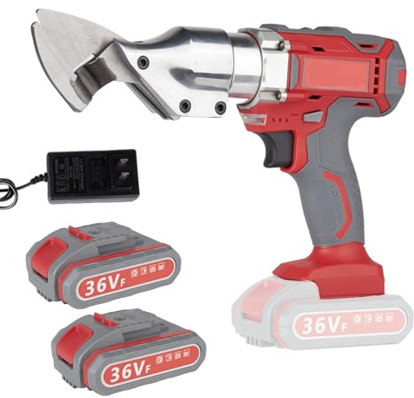 36V Sheet Copper Metal Shear Cutter, Cordless Electric Scissor, Corrugated Metal Roofing Cutting Tool, Tin Snip with 2 7.5Ah Batteries Chrome-Vanadium Steel Blade Pure Copper Motor Controllable Speed