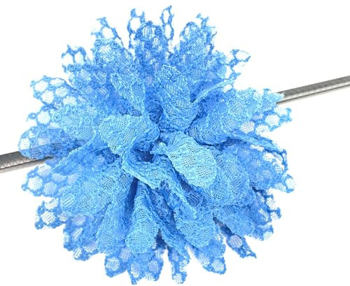 Lmlliang Lot de 10 pétales de fleurs en dentelle de 10 cm pour loisirs créatifs, pinces à cheveux, accessoires, scrapbooking, décoration de mariage (bleu)