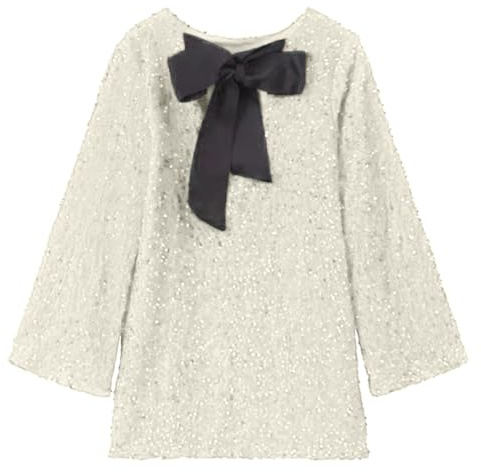 Chanpning Paillettenkleid Damen Langarm, mit Krawatte Midi-Kleid Elegante Pailletten Kleid Kurze Eng Kleider Partykleid Abendkleid mit Pailletten und Schleife Moden Festkleid Cocktailkleid