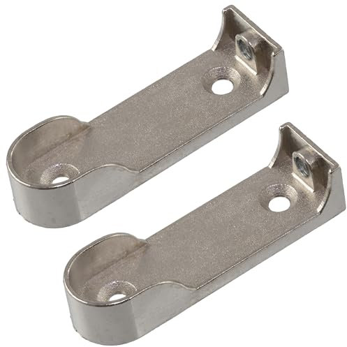 AERZETIX - C74726 - Lot de 2 supports pour barre tringle de penderie en forme d'éllipse 15x64 mm - en métal - finition chromée - rangement dressing suspension aménagement vêtement