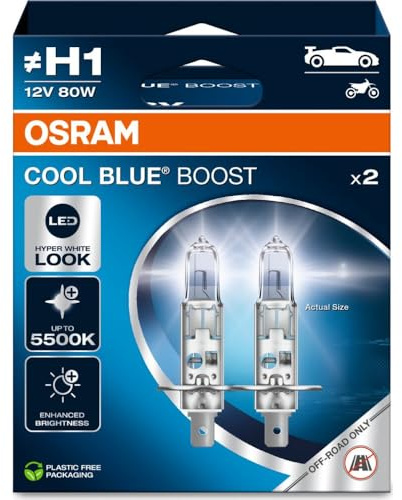 Osram COOL BLUE® BOOST, H1, Halogen-Scheinwerferlampen, Hängebox, offroad