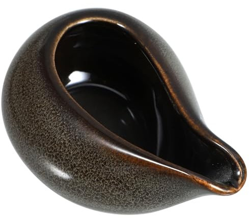 Alipis Beautiful Ceramic Sauce Cup Mini Gravy Boat Handleless Milk Frothing Jug for Creamer Dispenser