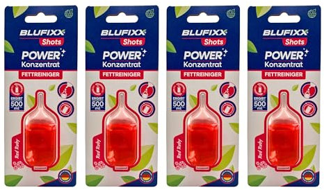 BLUFIXX Power Konzentrat Küchenreiniger/Fettlöser 4 x 25ml - Hochwirksames Konzentrat gegen Fett und Schmutz, Umweltfreundlich und Oberflächenschonend