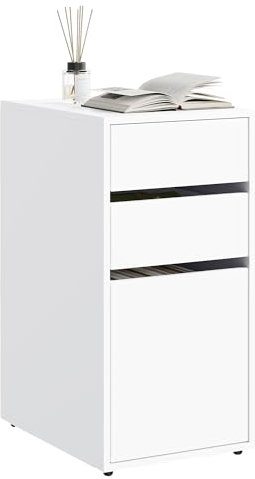 WOLTU Nachttisch mit 3 Schubladen in 2 Größen, Nachtschrank, 30x60x40 cm, Nachtkommode Nachtkasten Holz, Sofatisch Beistelltisch Aktenschrank, für Schlafzimmer Wohnzimmer, Weiß, NTS17ws