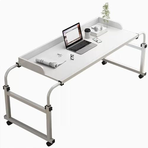 Table de lit réglable avec roulettes, plateau de lit roulant pour lire, travailler et manger, table de chevet réglable en hauteur