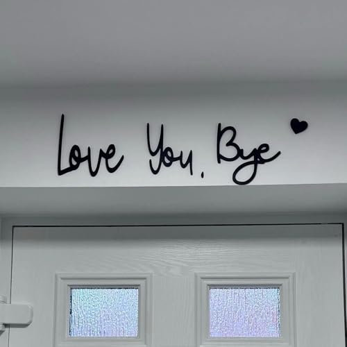 Love You Bye Sign Above Door Boho Wall Decor,Living Room Wall Decor,Family Wall Art Gift Modern for Valentine's Decoration with Glue Point,New Home Couple Valentine's White Door Topper