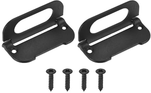 PATIKIL Recessed Pull Door Handle, 2 Pack Invisible Flush Pull Handle with Screws for Cabinet Door Toolbox Container Furniture Automatically Pull Handle, Bright Black
