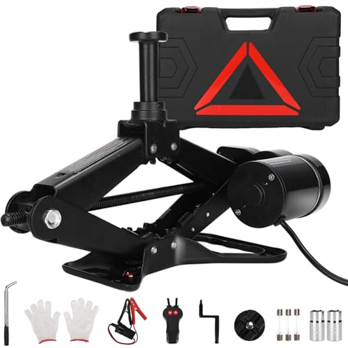 ROGTZ Electric Scissor Car Jack Kit 3 Ton 12V Portable Auto Car Lift with 17.7 Inch Range for SUV Sedan Floor Jack for Tire Change Roadside Emergency