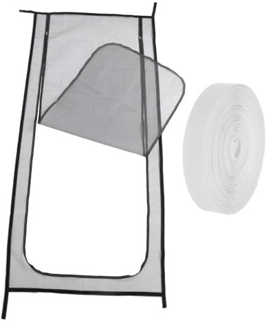 Hemobllo Porta Zanzariera Con Anti-gatto Porte Con Zanzariera Con Cerniera Porta in Rete Per Piccoli Animali Porta Per Gatti in Rete Porta a Zanzariera Black Non Metallico