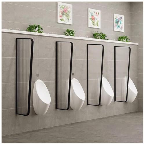 FLEPYHB WC-Trennwand Trennwand Mit Gehärtetem Glas, Herren Urinal Sichtschutz Baffel Mit Edelstahlrahmen, Wandmontierte WC Badezimmertrennwand Für Einkaufszentren, Hotel