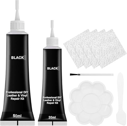 Kit Riparazione Pelle,2 Pz Crema di Riparazione in Pelle Nero,Balsamo Riparazione Pelle,Gel di Riparazione per Pelle Liquida,per Crepe da restauro in Pelle,Giacche,Seggiolini Auto Leather Repair Kit