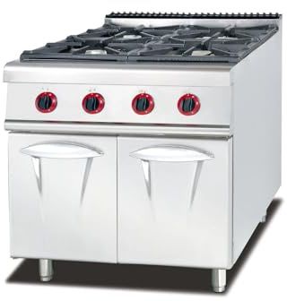 Ristoattrezzature - Cucina a Gas potenziata 4 fuochi su vano chiuso 23 kW S/70 80x70 cm - Uso Professionale