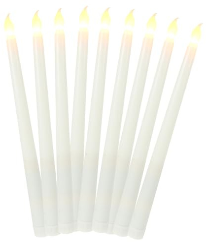 EXCEART 12pièces Lot de Bougies Coniques à Piles Fausses Bougies sans Flamme avec Flamme Réaliste
