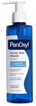 PanOxyl Acne Gel Wash, 2% Salicylic Acid, Moisturizes with Blue Algae and Aloe Vera, Mattifies with Zinc PCA, Nourishes Skin with Green Tea Extract and Betaine, with Allantoin, 6.5oz