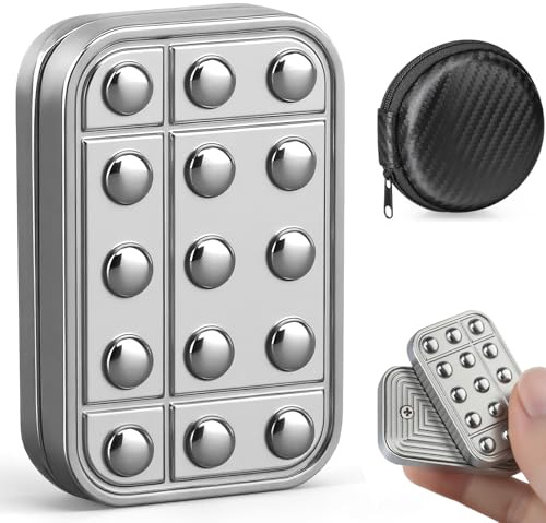 Fidget Slider Toy, Metal Magnetic Fidget Cliker Desk Poker Push Card for Adults, EDC Gadgets Stress Relief Desk Toys, Office Gadgets Haptic Coin Party Favor Birthday Gifts Classroom Prize for Teen