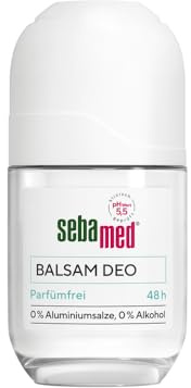 Sebamed Deodorante roll-On, balsamo deodorante senza profumo 50 ml, con 48 ore di effetto, senza sali di alluminio, senza alcool e senza profumo, formula efficace efficace, pH 5,5 rinforza il
