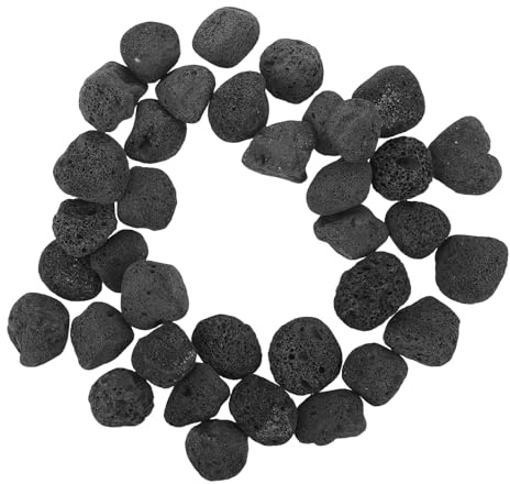 ifundom Piedras de Lava Volcánica Negra Natural para Chimeneas y Fogatas, 1200 G (3-5 Cm), Decoración para Jardinería y Paisajismo, Resistentes al Calor y Uso en Exteriores