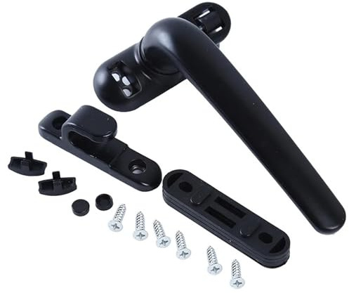 Maniglia per finestra Maniglia universale for finestra Chiusura a chiave con serrature for porta di sicurezza for bambini for doppi vetri for girevole for(1 pc Black left)