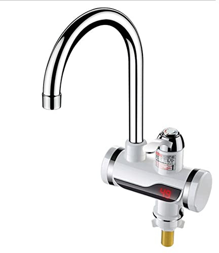 HuddleGlow Calentador de Agua InstantáNeo Cocina EléCtrica Grifo de Agua Caliente Grifo Calefactor Grifo de CalefaccióN FríA Calentador de Agua Sin Tanque Enchufe de la UE