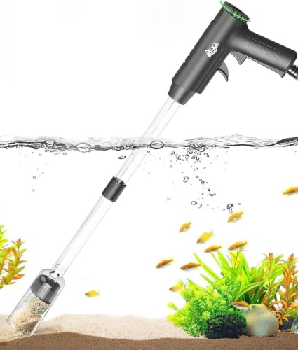 AQQA Aquarium Sauger, 4 in 1 Mulmsauger Aquarium für Wasserwechsel | Aquarium Reinigung mit Einstellbarer Durchflussmenge, für Aquarium Wasserwechsel Sandwaschen Wasserfilterung