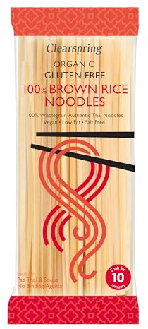 Clearspring Organic Gluten Free 100% Brown Rice Noodles | 200g | Wholegrain | No Binding Agents | Sugar Free | Vegan | FreeFrom Food Awards