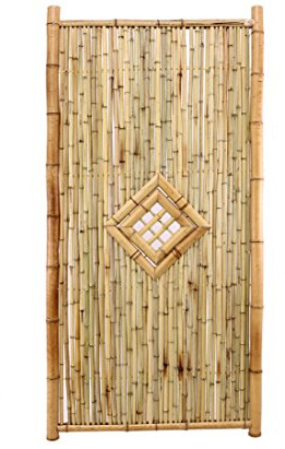 Bambuszaun  TEN New Line3 180 x 90cm mit Fenster, Füllung und Rahmen aus Bambusrohren - Bambus Sichtschutzelement Sichtschutzwand 1,8m x 0,9m