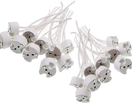 JZK 20 Ceramica portalampada G4 GU5.3 MR11 MR16 con 10 cm cavi silicone per lampadina GU5.3 G4 MR11 MR16 faretto alogene/LED/CFL