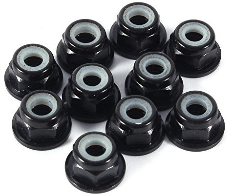 Sechskant-selbstsichernde Muttern 10 Stück M3-Mutter, CNC-Aluminium Flansch Nylon selbstsichernde Metallmuttern schwarz