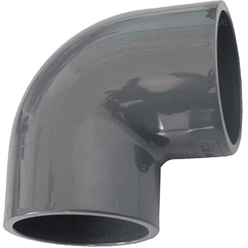 Plimat PVC Klebeschlauch 50mm T-Stück Verbinder Bogen Fitting Winkel Fitting Kappe (PVC Winkel 90°)