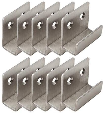 Tiazza 10 staffe di fissaggio per cornici in acciaio inox spazzolato, ganci per piastrelle in ceramica, ganci a forma di U (larghezza interna: 20 mm)