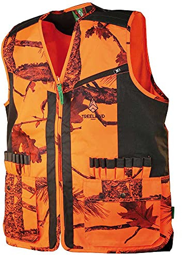 Treeland - Gilet da caccia mimetico, arancione Forest T254