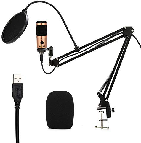 GELID Voce USB Mikrofon - PC Kondensatormikrofon für Podcast, Streaming & Gesang, Komplett-Set inkl. Tischhalterung, Microphone