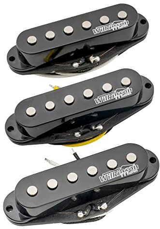 Wilkinson M-Serie Hight Output Alnico 5 Single Coil Pickup Set Schwarz | für Strat Style E-Gitarre