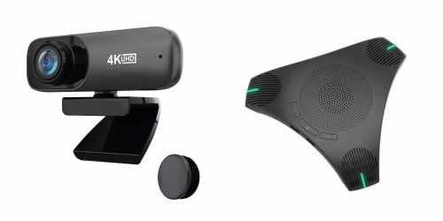 Project Telecom 4K UHD | Webcam ultra haute définition | Haut-parleur de conférence audio USB | Paquet groupé | Compatible avec Convien Venue