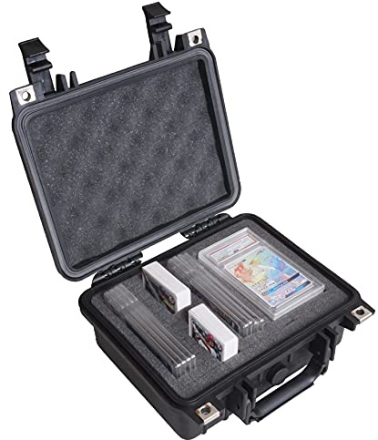 Case Club Aufbewahrungsbox für 34 Kartenplatten oder 100+ Sleeve Top Loader. wasserdichte Reisetasche für Pokemon, MTG und Sport-Sammelkarten mit anpassbarem Innenraum.
