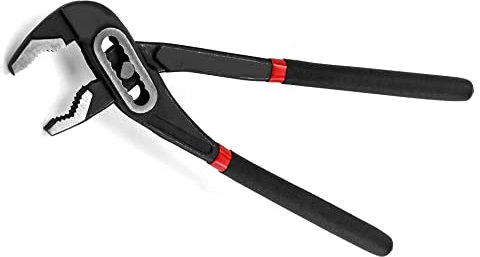 QWORK® 250mm Water Pump Plier - 85mm Max Jaw Opening, Non-Slip Rubber Grip - Quick Change Adjustable Plier