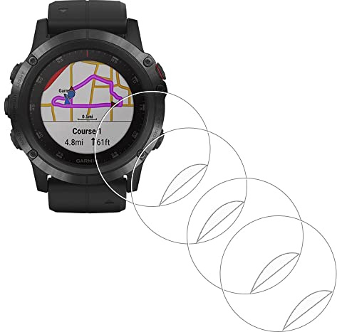 iDaPro Screen Protector for Garmin Fenix 5X Plus/fēnix 5X 51mm Smartwatch [4 Pack] PET Film Anti-Scratch Bubble-Free Easy Installation