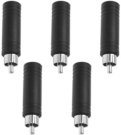 EMSea Lot de 5 adaptateurs RCA vers jack mono 6,35 mm femelle vers RCA mâle pour haut-parleur et microphone
