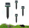 Ahuyentador de Topos, 4 Piezas Ahuyentador de Ratas, Repelente Ultrasónico de Ratones, Repelente de Topos Solares, Impermeable Ahuyentador de Ratas para Jardin y Cámping, Anti Topos Serpientes Ratones
