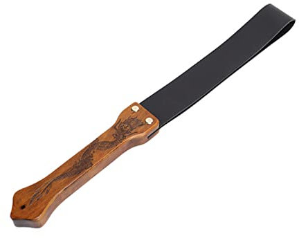 HEPVET Leather Whip Horse Whip Crop Thick Horse Flogger Leather Horse Whip Portable Whip Crop,Nero