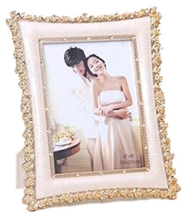 luckxuan Fotorahmen/Bilderrahmen Fashion Style Creative Harz Fotorahmen Hochzeitsbilder Frames Schreibtischdekoration Leerrahmen (Color : Golden, Size : 8 inch)