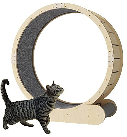 Katzenlaufrad Katzenlaufrad, Katzenlaufband, Übungsrad, Verriegelungsmechanismus, leise und geräuschlose TPE-Rollen, niedliches Katzenmöbel-Katzen-Trainingsspiel,S