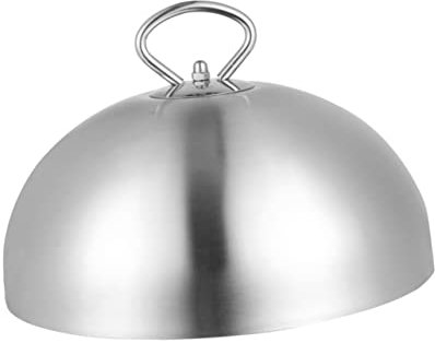 PRETYZOOM Steakabdeckung Edelstahl 20cm Kuppeldeckel Spritzschutz Käseschmelzkuppel Mit Griff Für Grillplatte Und Dämpfen