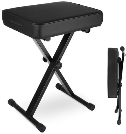 BUDDLEY Klavierhocker verstellbar - Ergonomisches, faltbares Design einfache Portabilität - ideale Klavierbank für Musiker Aller Altersgruppen und Größe
