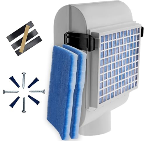 FlowVent Indoor Dryer Vent Kit | Dual Filter Lint Trap for Electric Dryers | No-Water Required, Low Maintenance | Captures Lint & Dust for Cleaner Indoor Air | Made in the USA