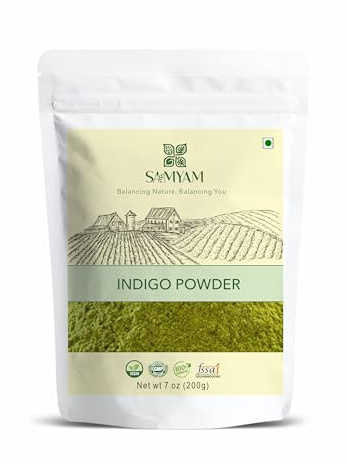 SAMYAM Natural Indigo Powder - 200g Pack | Natural Hair Dye, Chemical and PPD Free