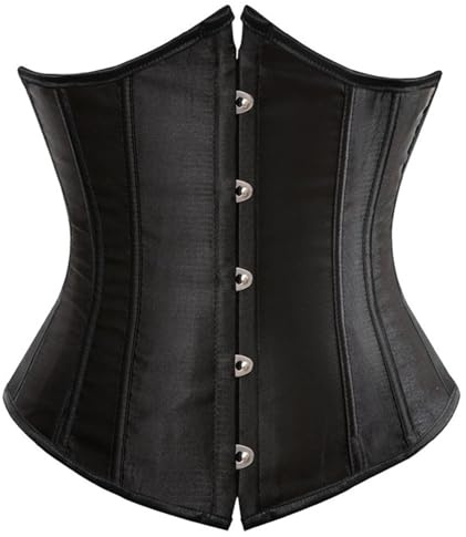 SHEKINI Corsé para mujer, corsé debajo del busto, talla grande, con cordones y deshuesado, con tanga, Negro, 6XL