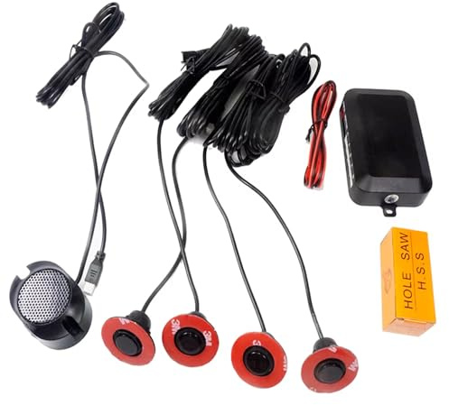 Kit 4 sensori di parcheggio per auto universali posteriori sistema radar in retromarcia allarme sonoro di distanza Nero
